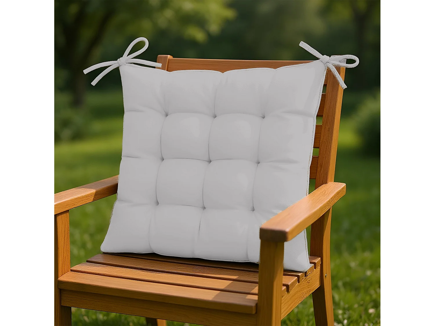 Lot de 4 Galettes de chaise 40 x 40 cm - Gris clair