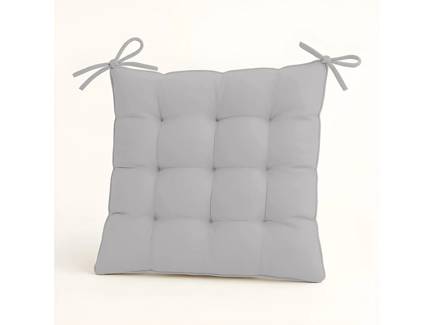 Lot de 4 Galettes de chaise 40 x 40 cm - Gris clair