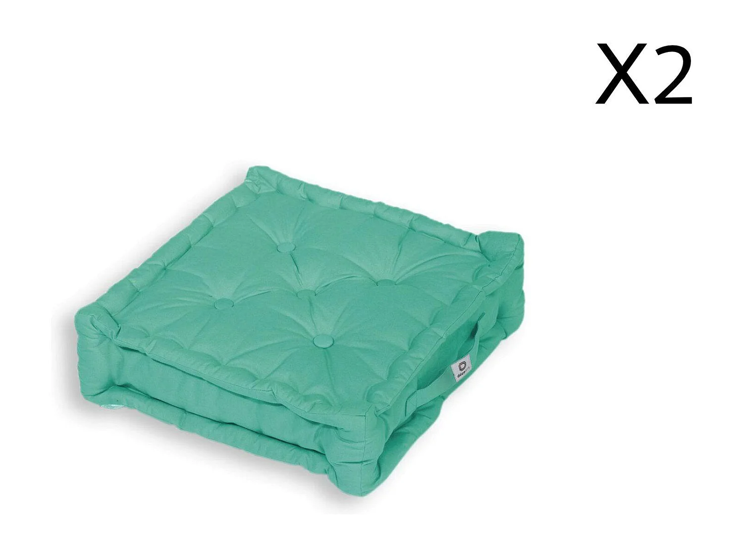 Coussin de sol lot de 2  - 50 x 50 cm Bleu Caraibes