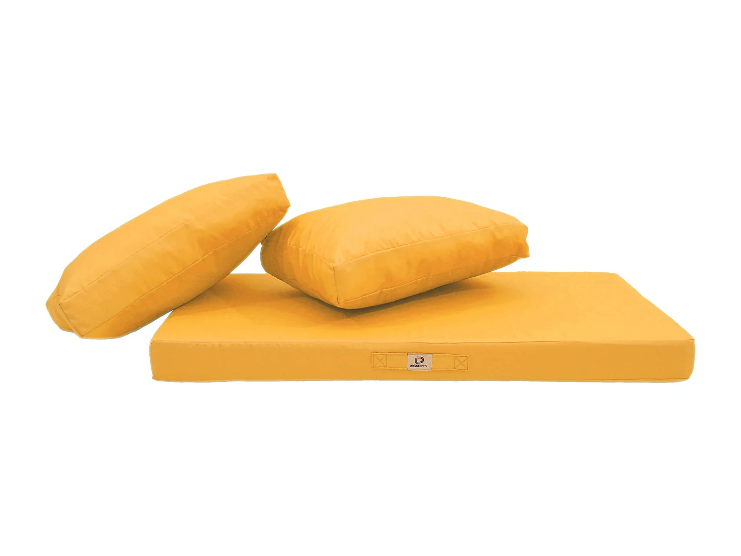 Coussins pour salon de jardin déhoussable 120x60cm Jaune