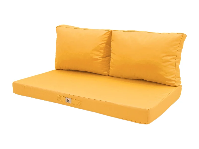 Coussins pour salon de jardin déhoussable 120x60cm Jaune