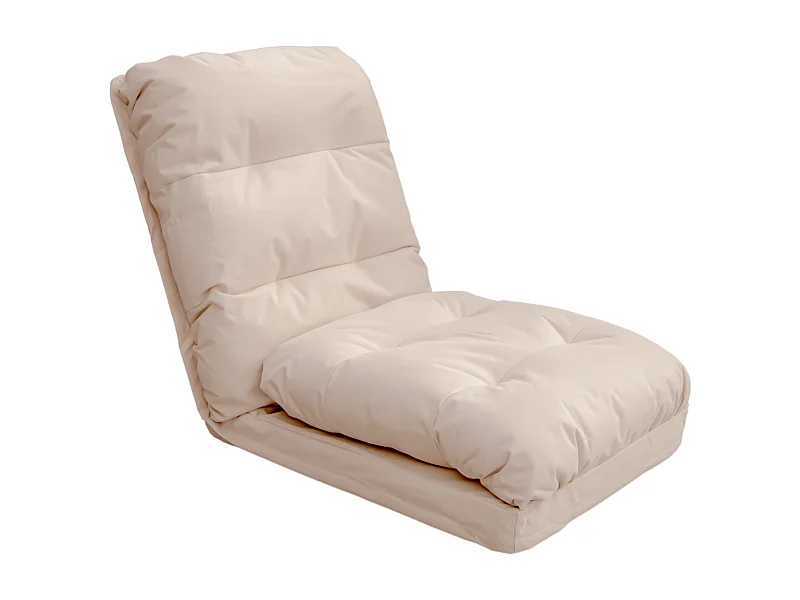 Fauteuil Convertible avec Dossier Réglable à 6 Positions Beige