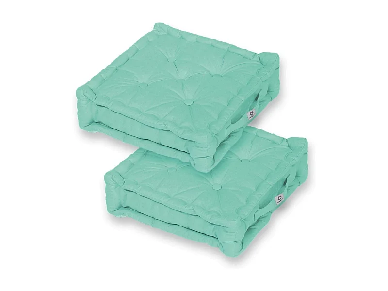 Coussin de sol lot de 2  - 50 x 50 cm Vert Mint