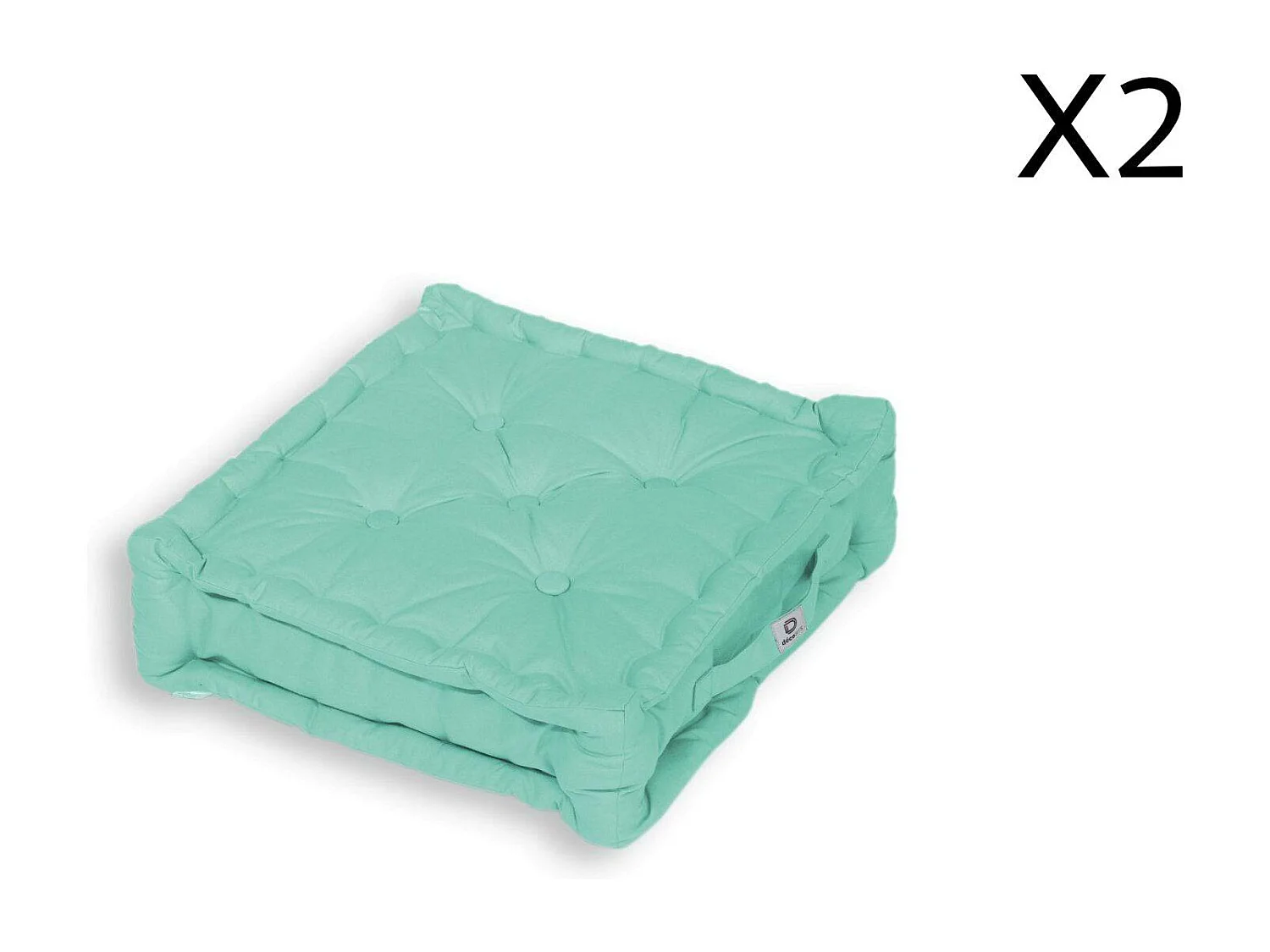 Coussin de sol lot de 2  - 50 x 50 cm Vert Mint