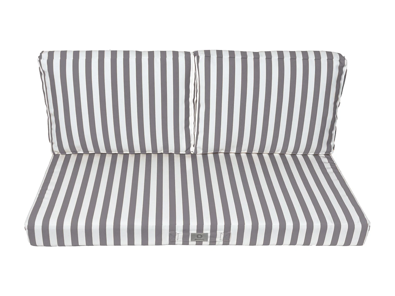 Coussins pour salon de jardin déhoussable 100x50cm - Rayure Gris foncé