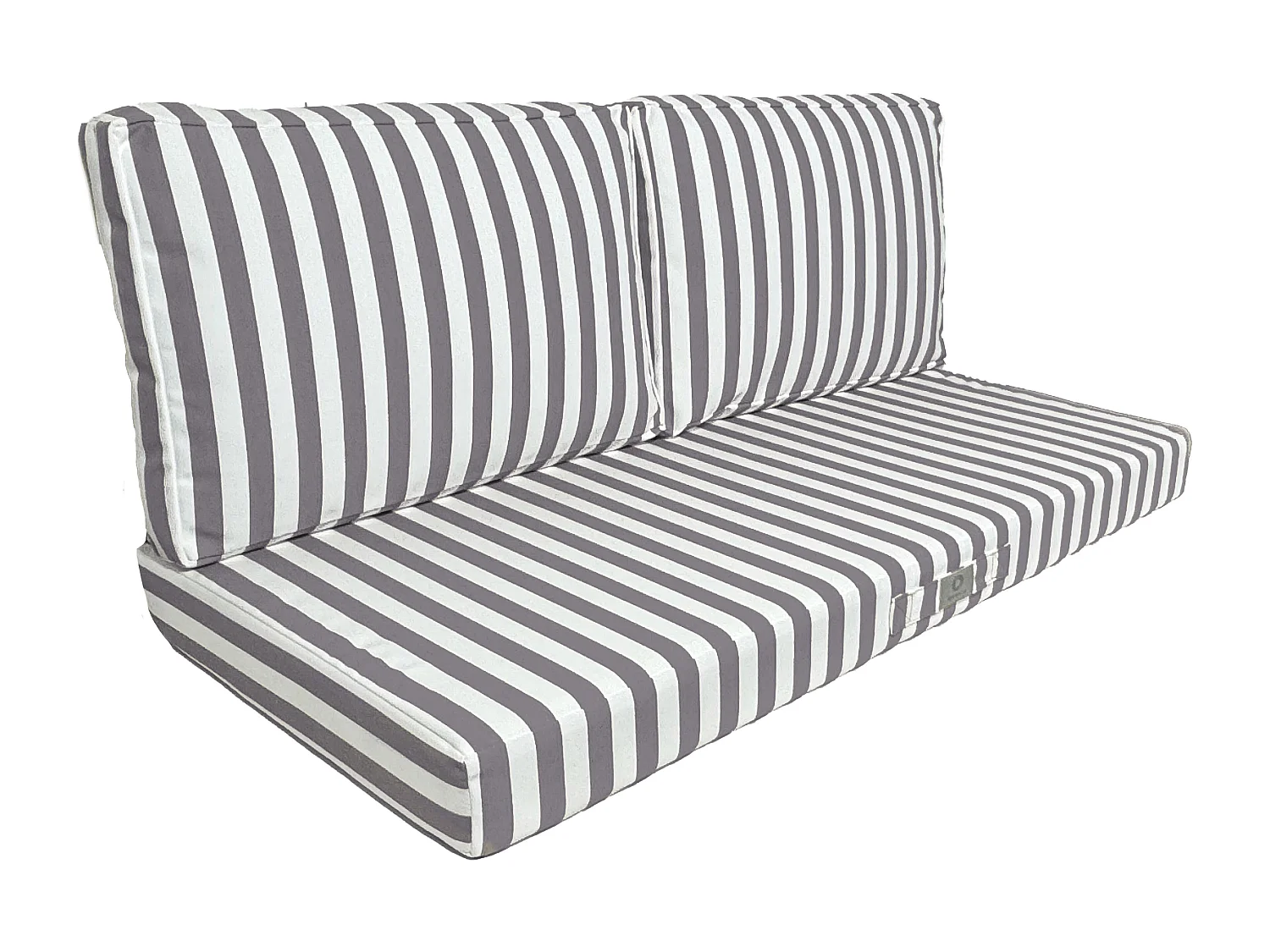 Coussins pour salon de jardin déhoussable 100x50cm - Rayure Gris foncé