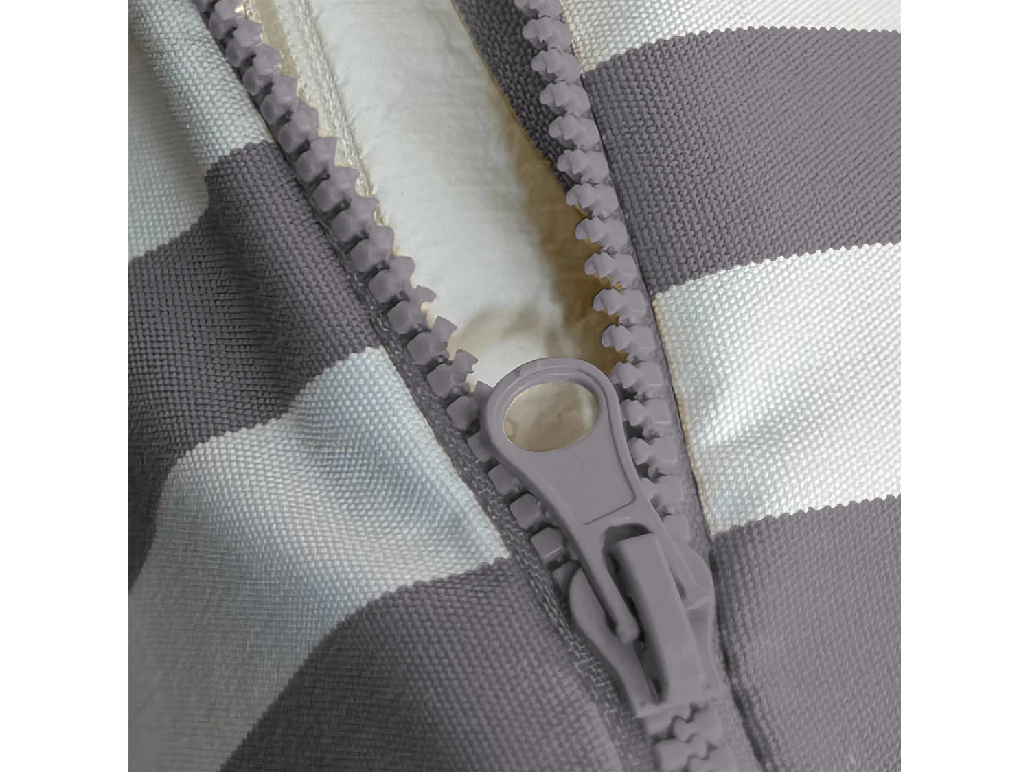 Coussins pour salon de jardin déhoussable 100x50cm - Rayure Gris foncé