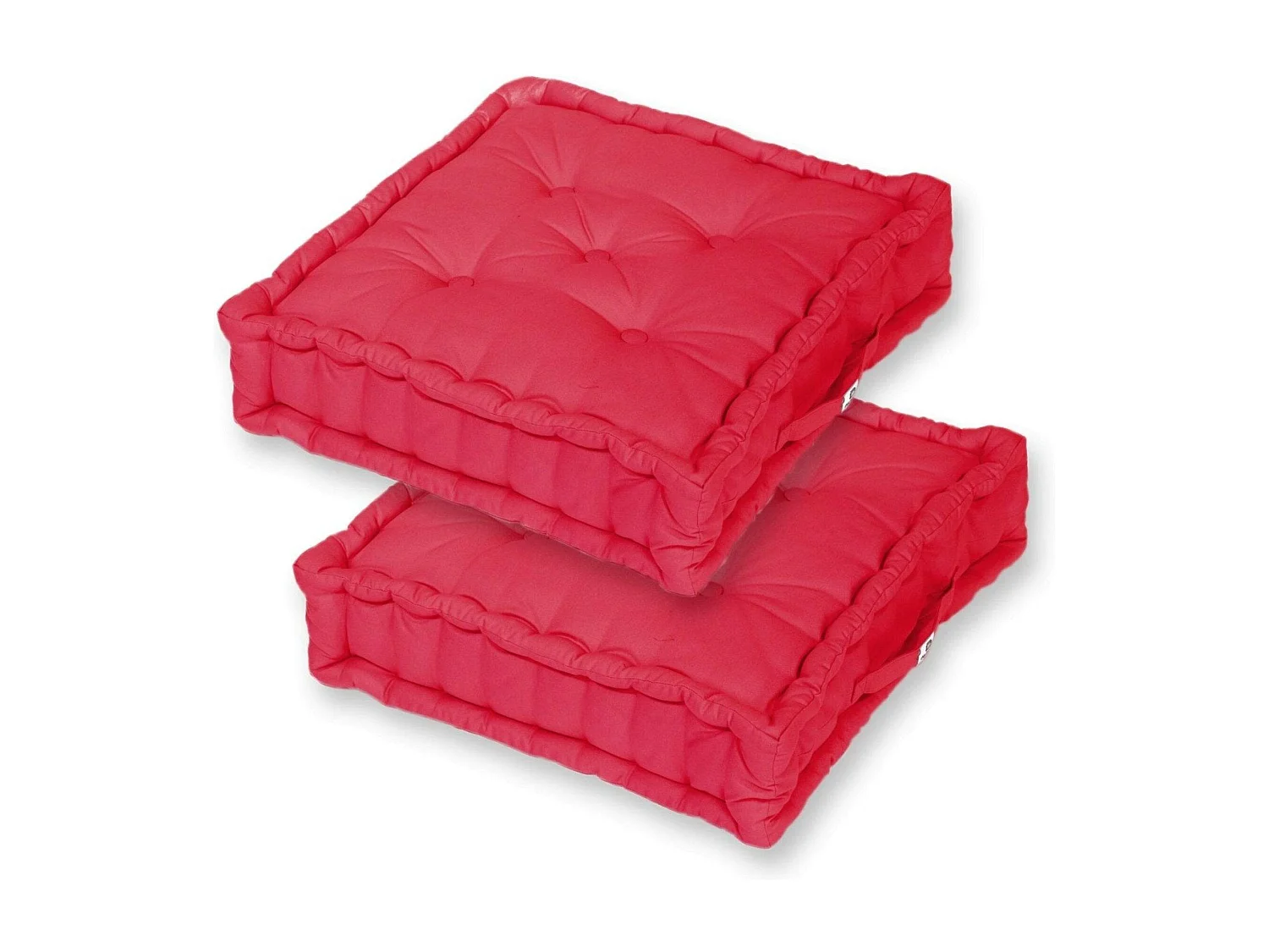 Coussin de sol lot de 2  - 60 x 60 cm Rouge Piment