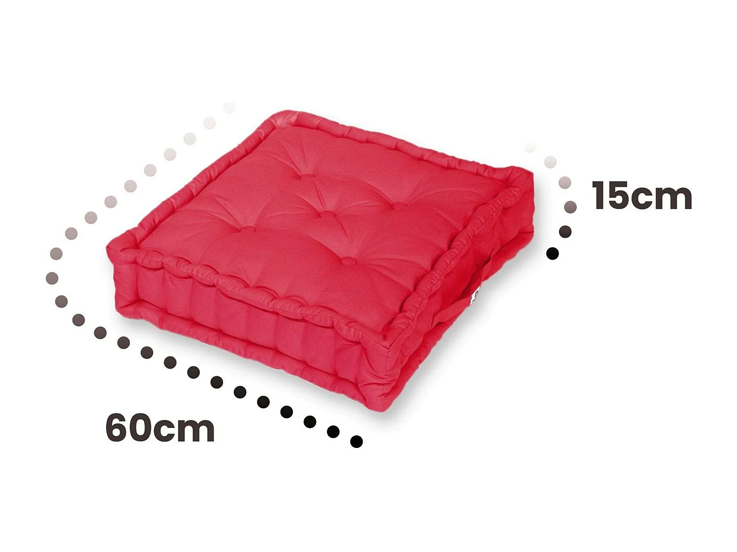 Coussin de sol lot de 2  - 60 x 60 cm Rouge Piment