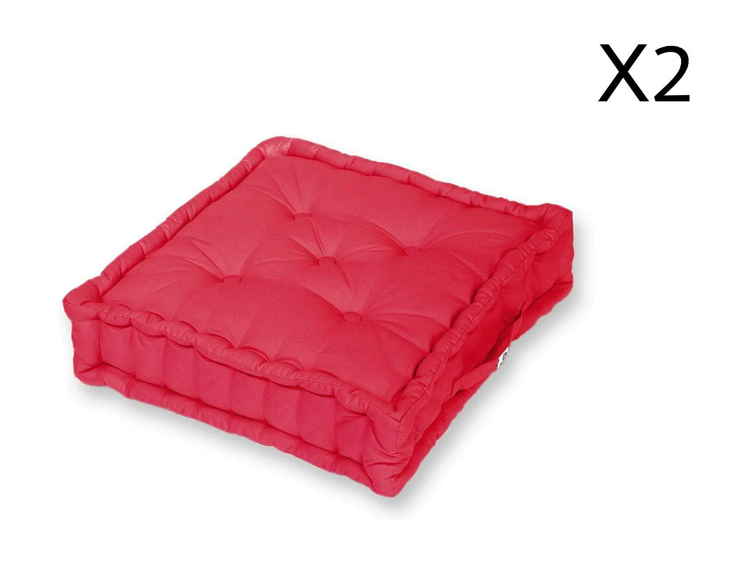 Coussin de sol lot de 2  - 60 x 60 cm Rouge Piment