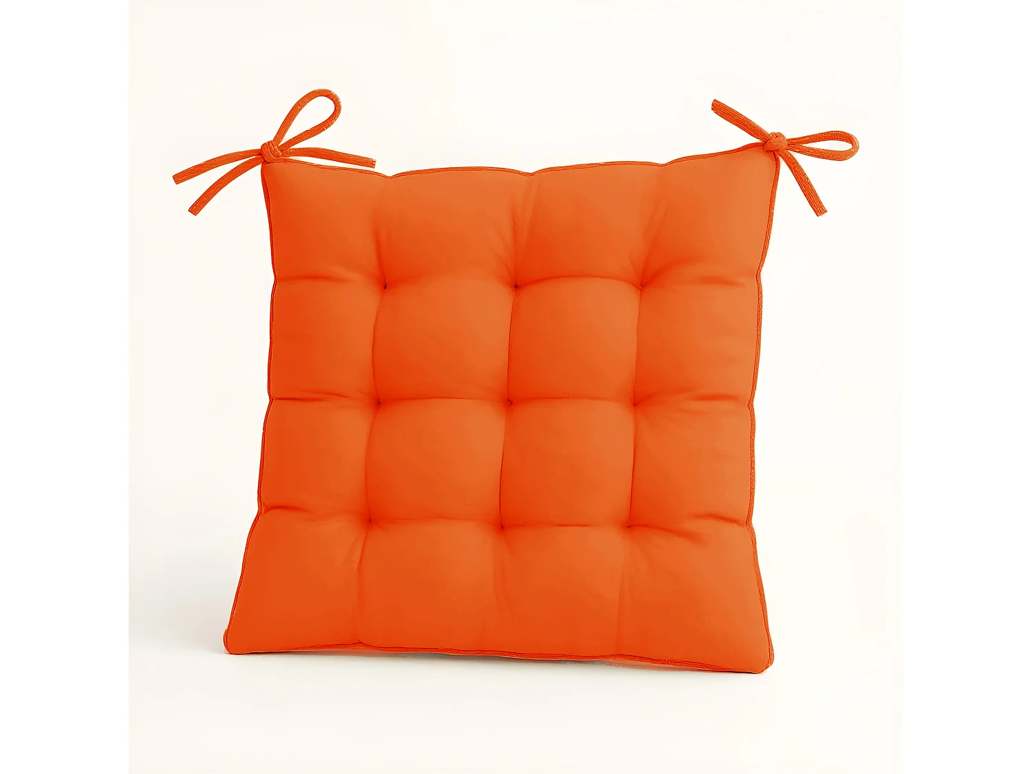 Lot de 4 Galettes de chaise en polyester 40 x 40 cm  orange