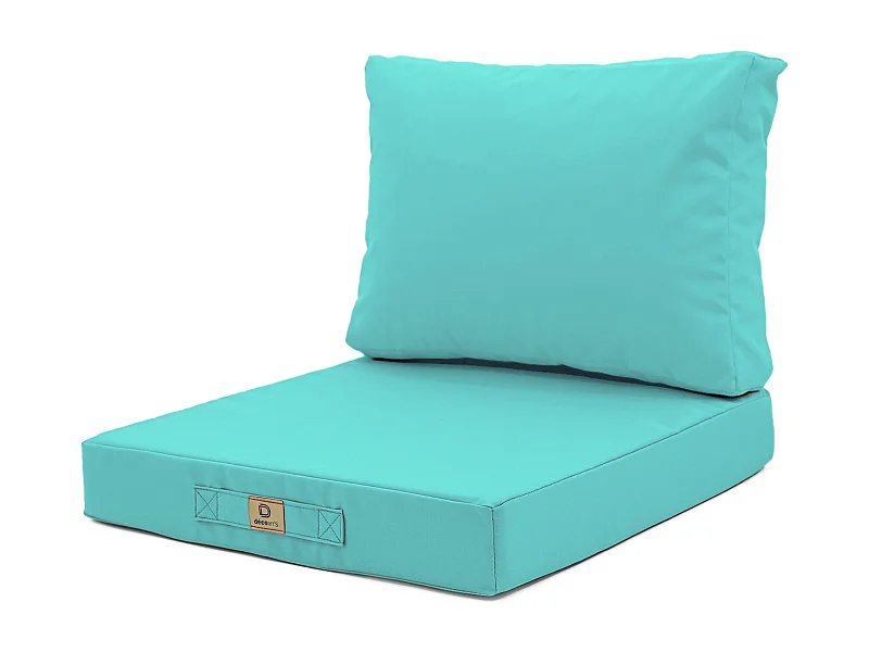 Coussins pour salon de jardin déhoussable 60x60cm Bleu caraïbes