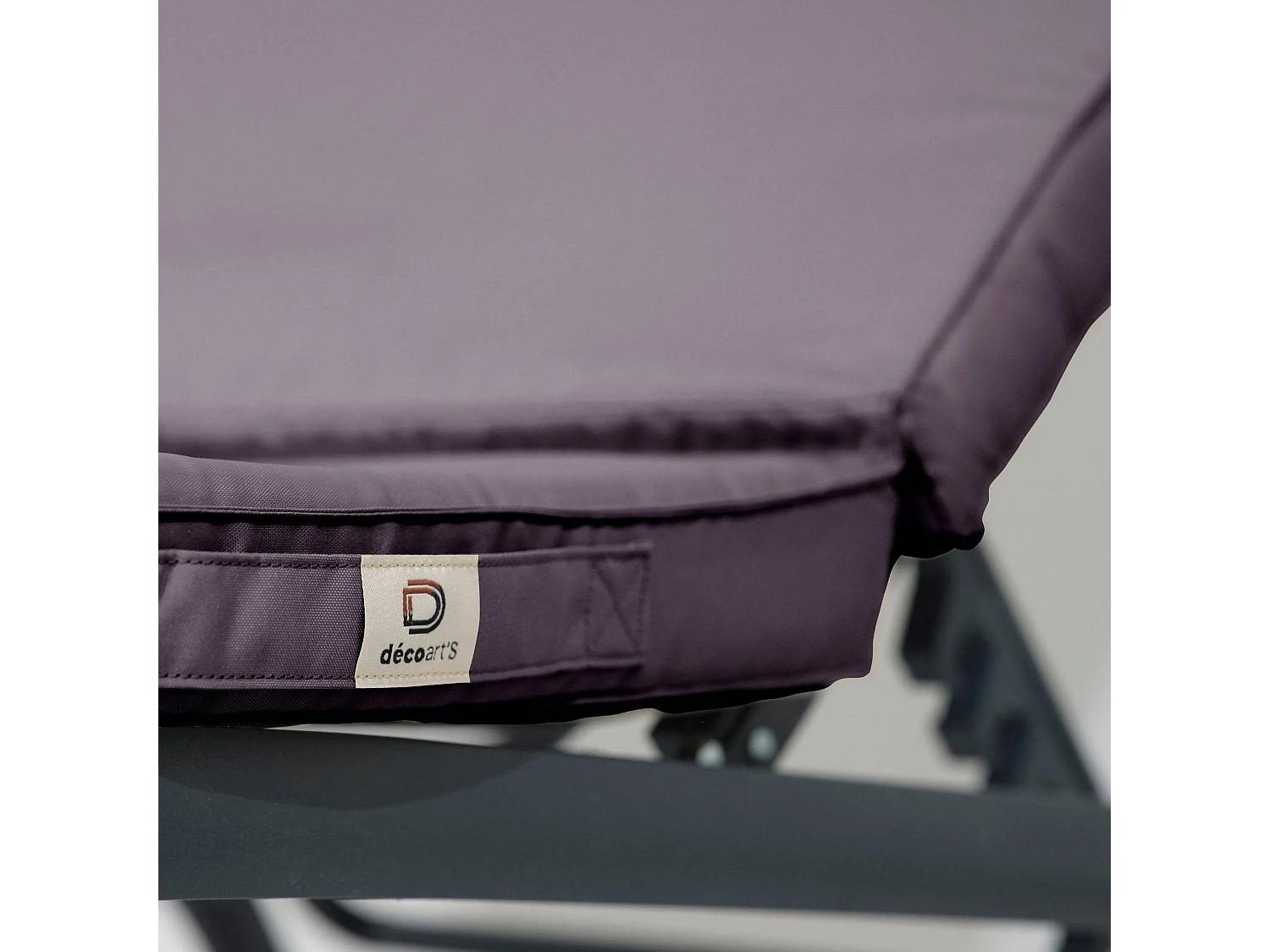 Coussin pour transat déhoussable 185x55x4cm gris carbone