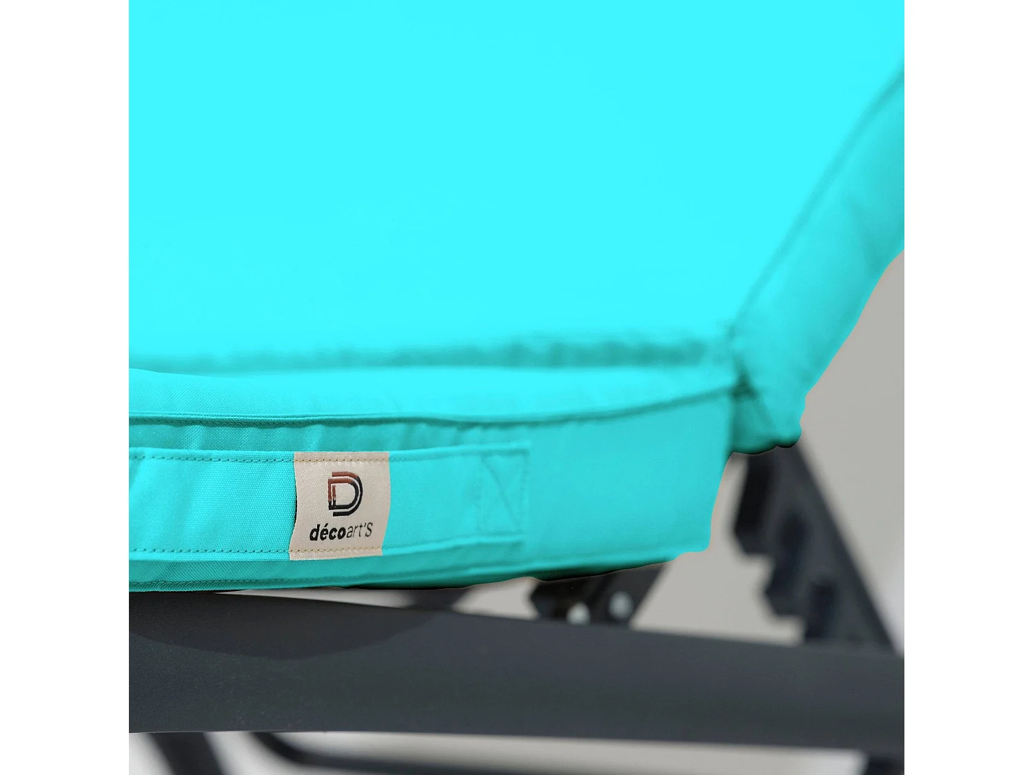 Coussin Bain de Soleil - Matelas pour Transat Dehoussable- 185x60x5cm - Bleu caraibes