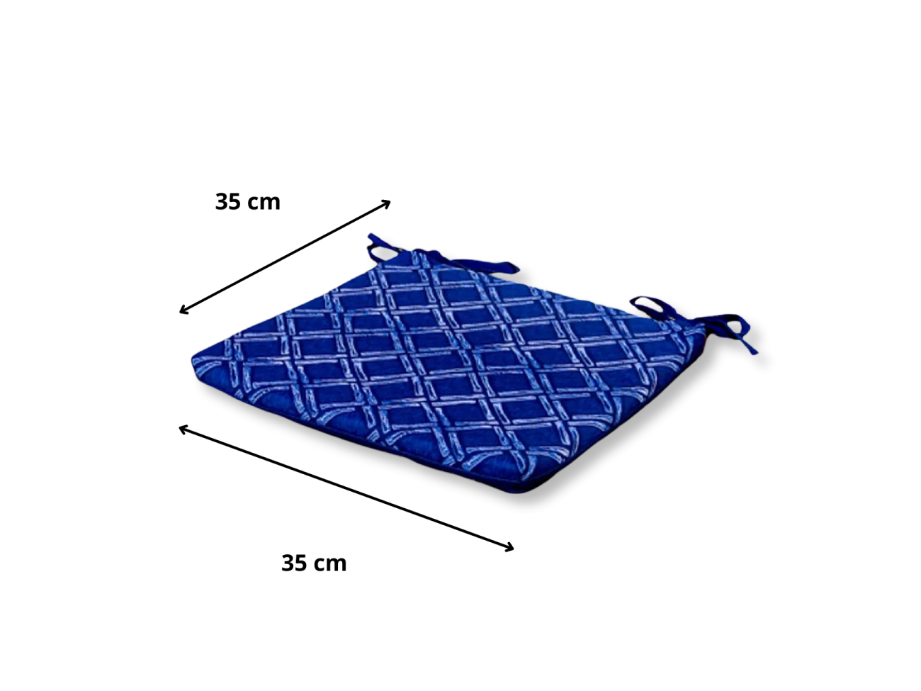 Lot de 4 Galettes de Chaise motif Nautique Bleu 35x35 cm