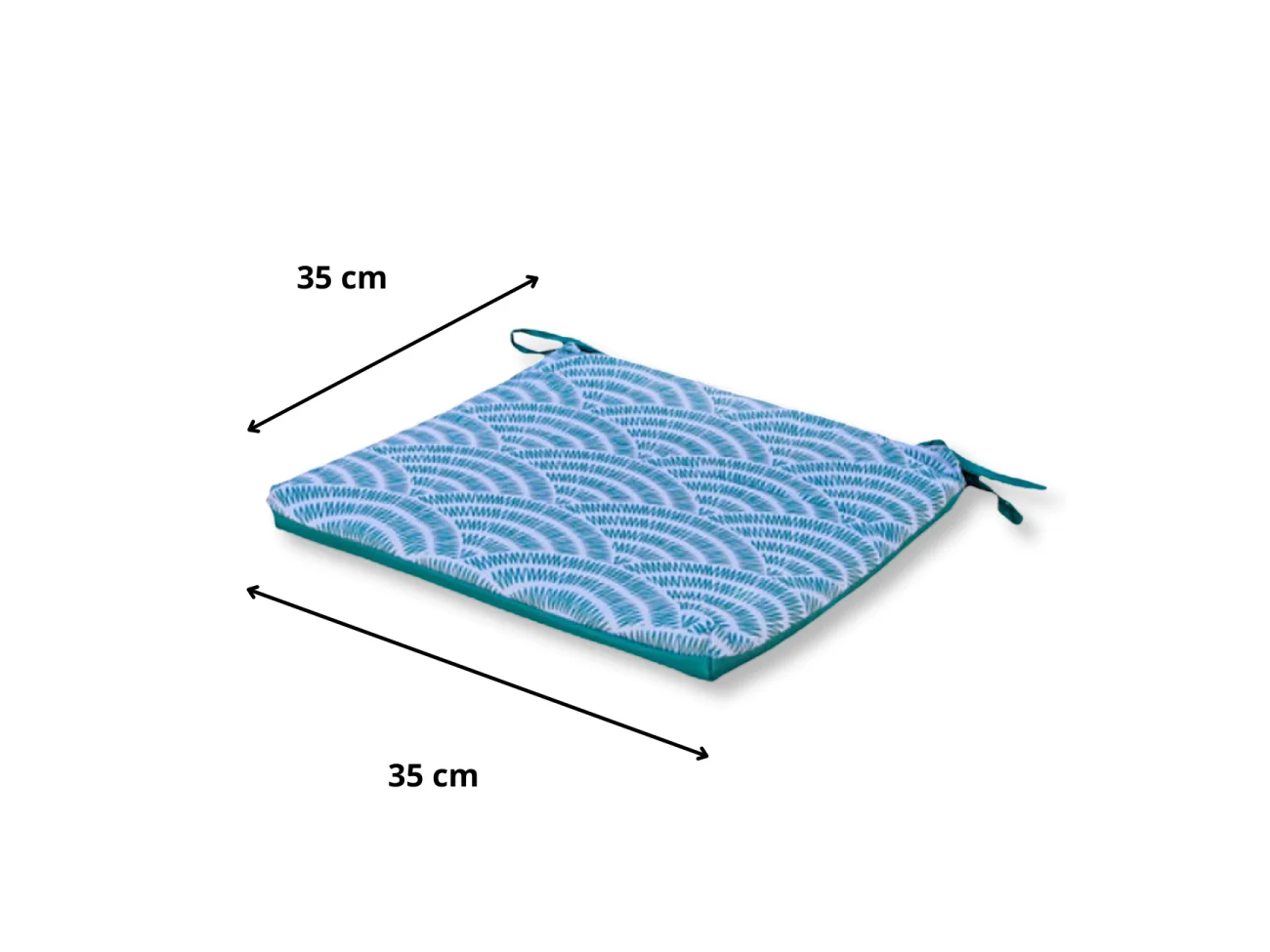 Lot de 4 Galettes de Chaise 35x35x3 cm motif Éventails Verts