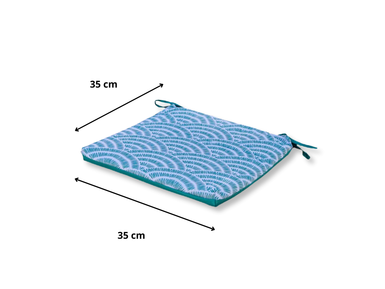 Lot de 4 Galettes de Chaise motif Éventails Verts 35x35 cm