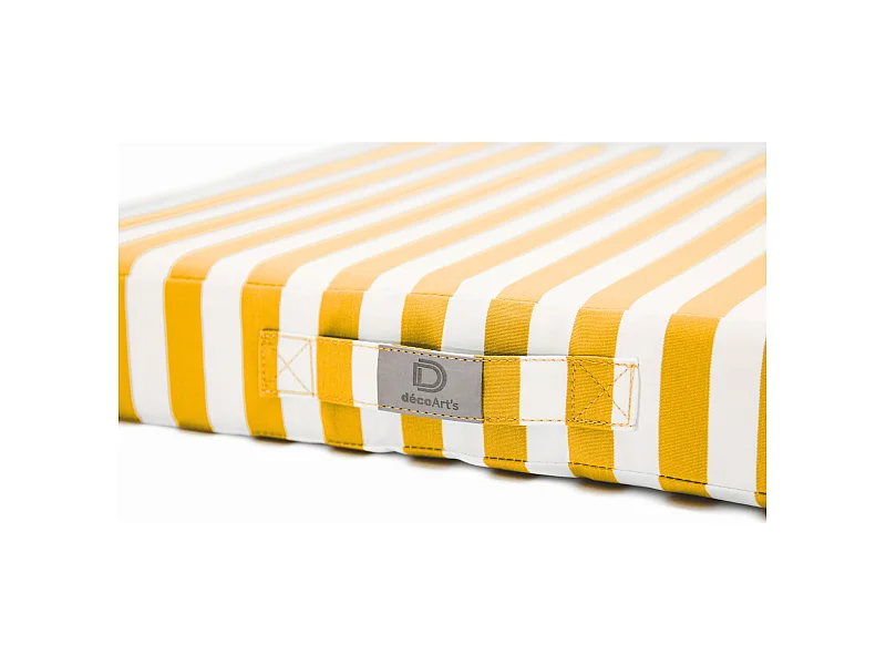 Coussins pour salon de jardin déhoussable 60x60cm - Rayure Jaune
