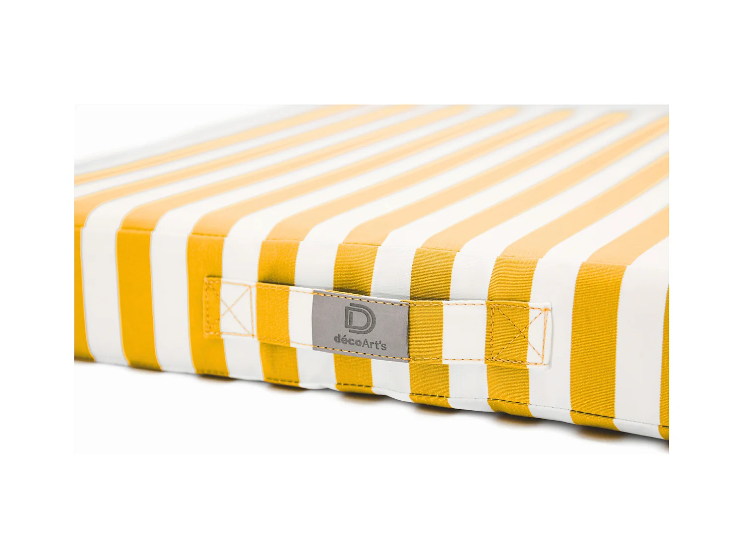 Coussins pour salon de jardin déhoussable 60x60cm - Rayure Jaune