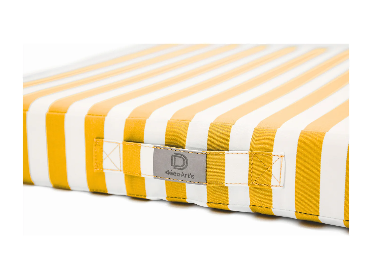 Coussins pour salon de jardin déhoussable 60x60cm Rayure jaune