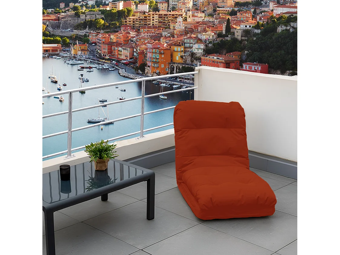 Fauteuil Convertible avec Dossier Réglable à 6 Positions Terracotta