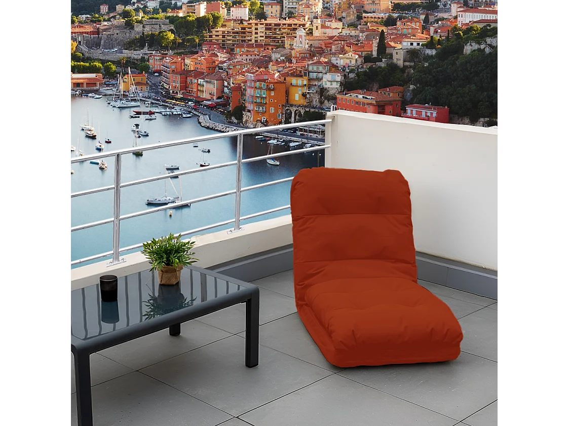 Fauteuil Convertible avec Dossier Réglable à 6 Positions Terracotta