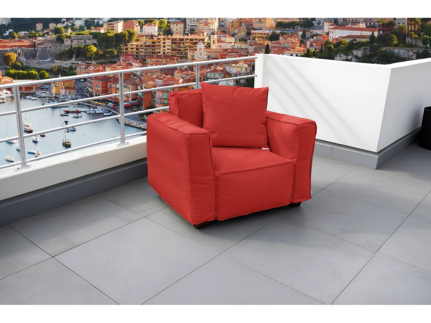 Canapé salon de jardin modulable 90x75x65cm Terracotta