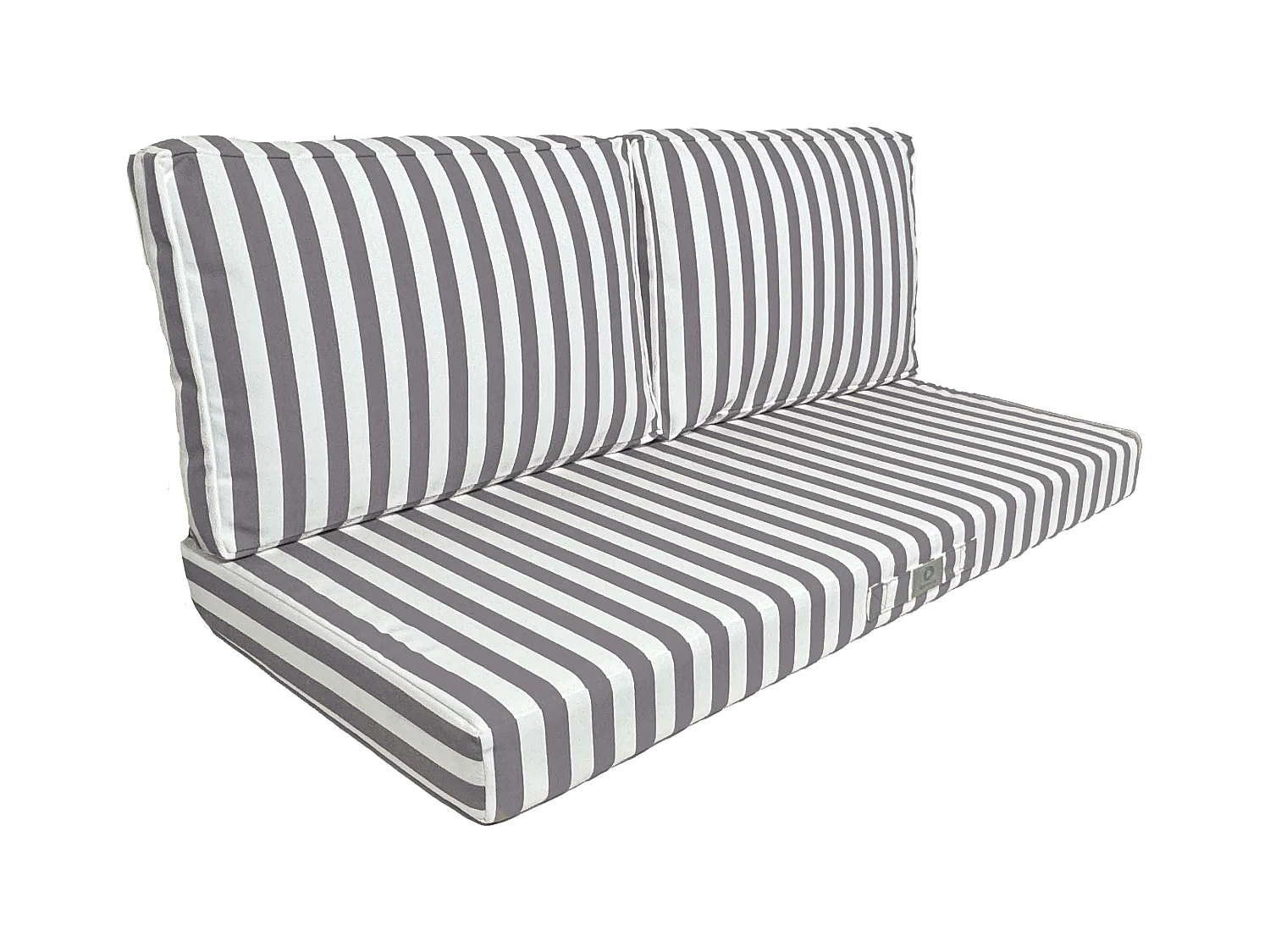 Coussins pour salon de jardin déhoussable 120x60cm - Rayure Gris foncé