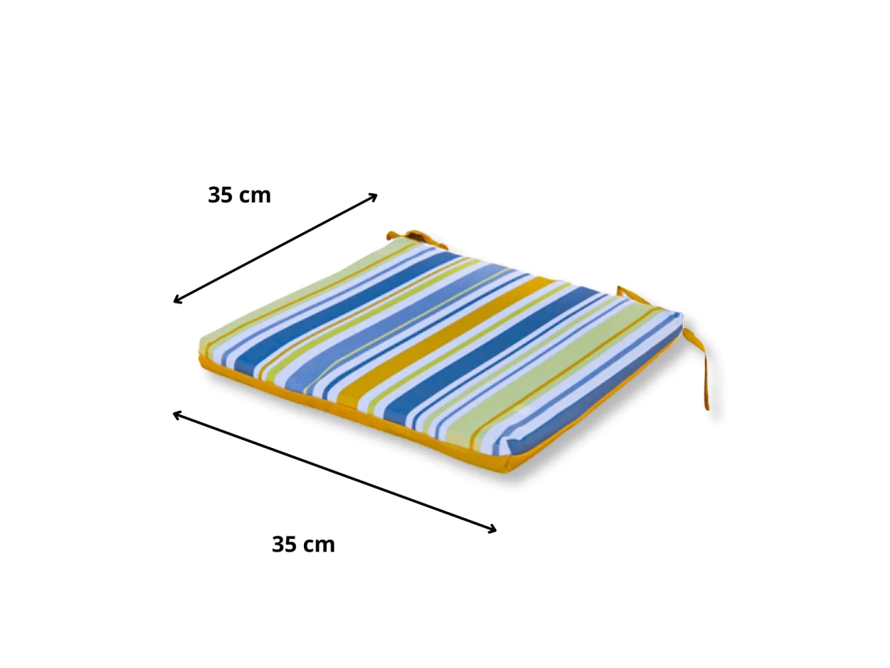 Lot de 4 Galettes de Chaise motif Rayures Solaires 35x35 cm