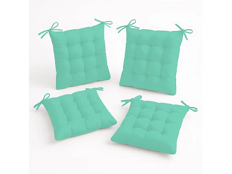 Lot de 4 Galettes de chaise 40 x 40 cm - Vert mint