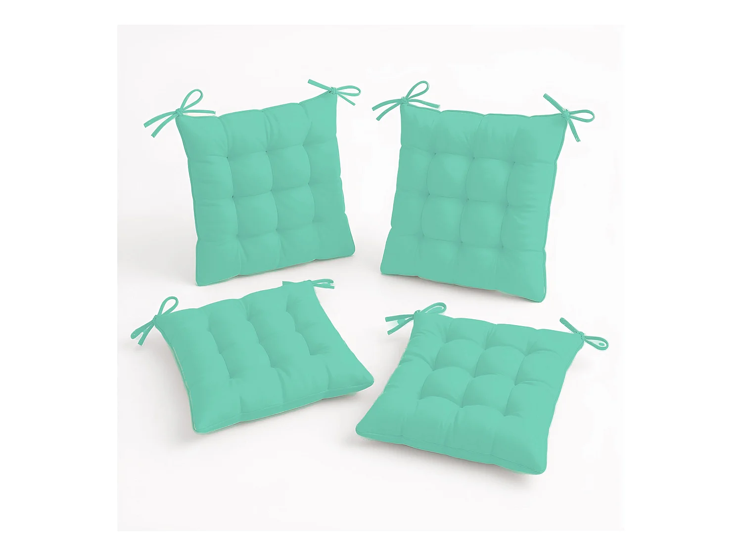 Lot de 4 Galettes de chaise 40 x 40 cm - Vert mint