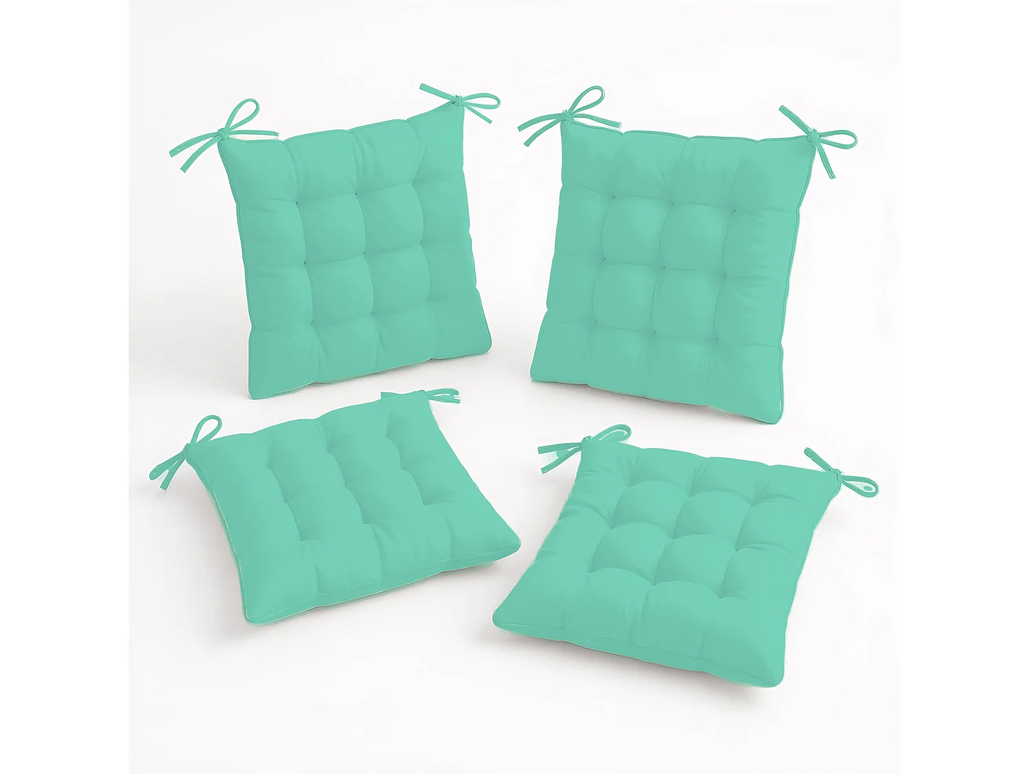Lot de 4 Galettes de chaise 40 x 40 cm - Vert mint