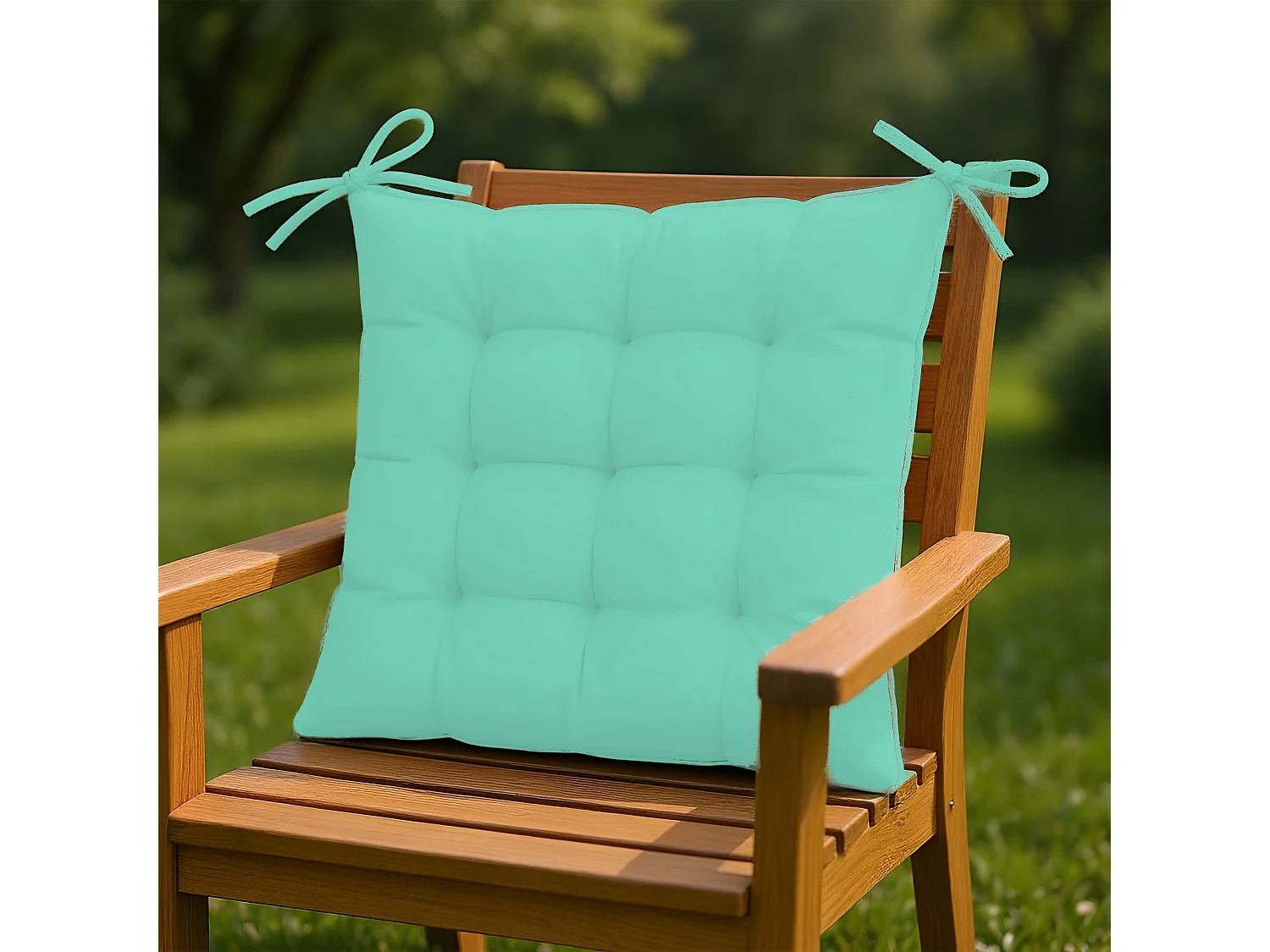 Lot de 4 Galettes de chaise 40 x 40 cm - Vert mint