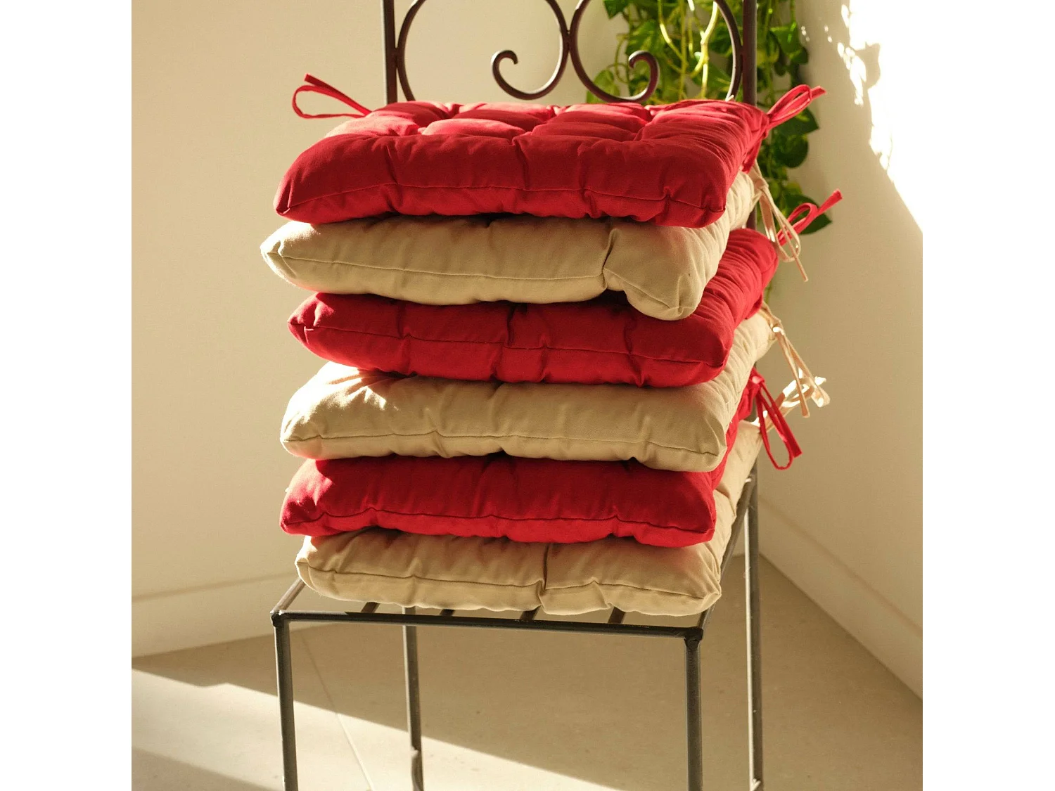 Lot de 4 Galettes de chaise 40 x 40 cm - Vert mint