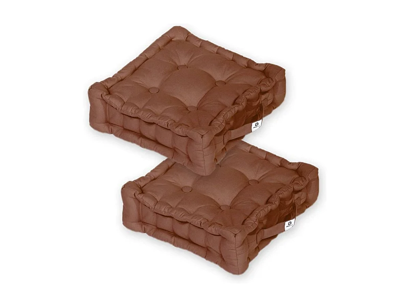 Coussin de sol lot de 2  - 40 x 40 cm Rouille