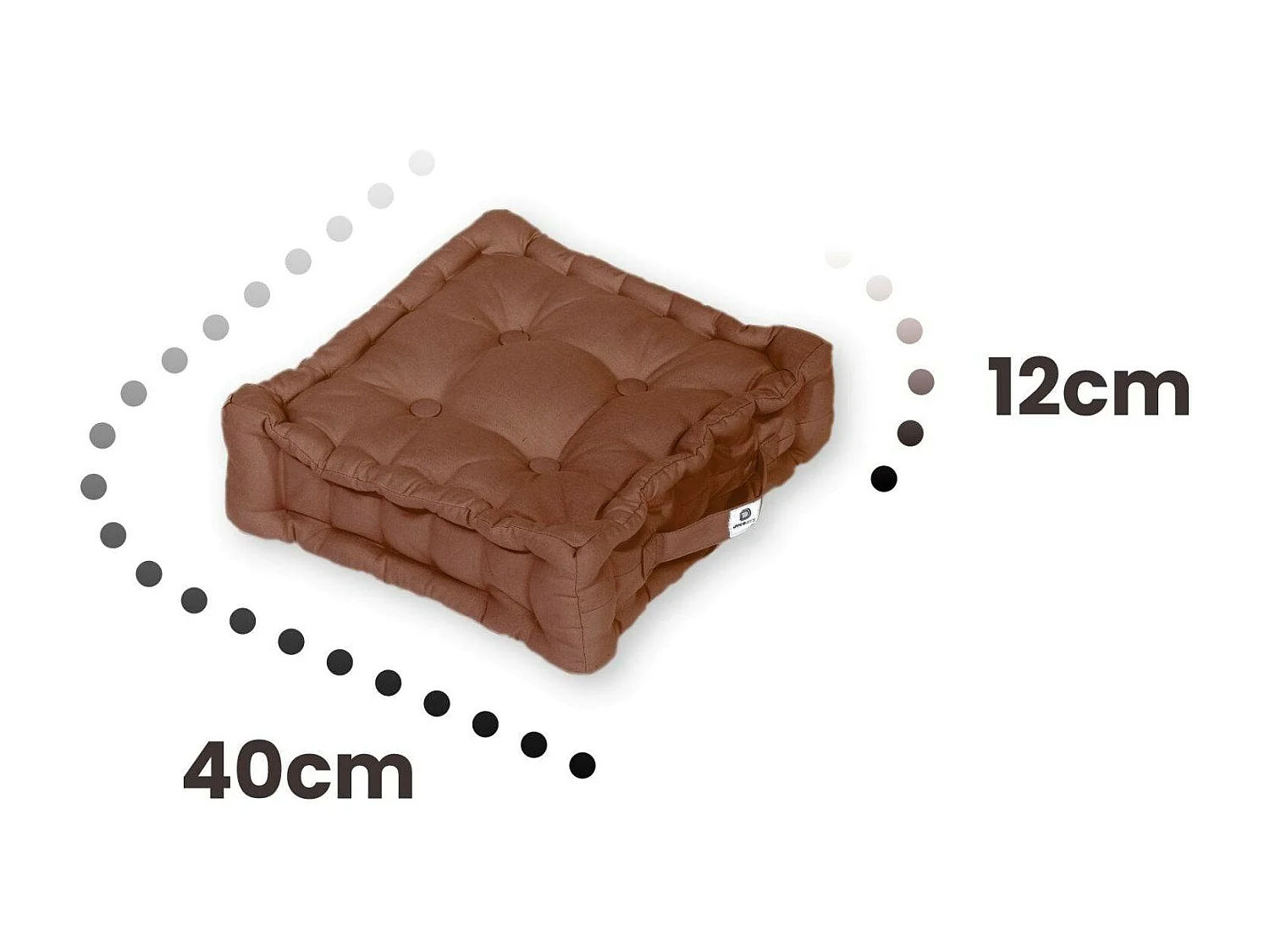 Coussin de sol lot de 2  - 40 x 40 cm Rouille