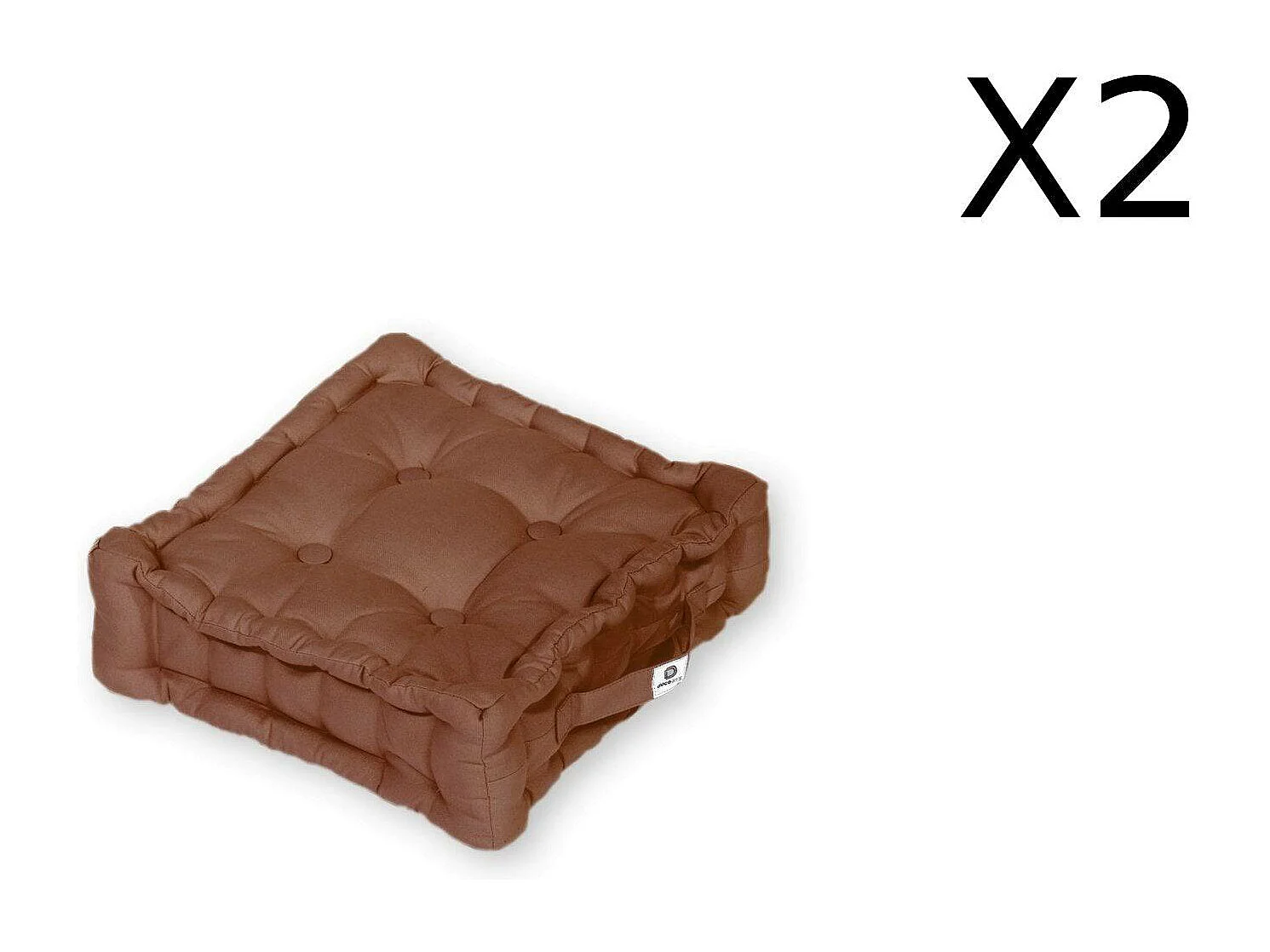 Coussin de sol lot de 2  - 40 x 40 cm Rouille