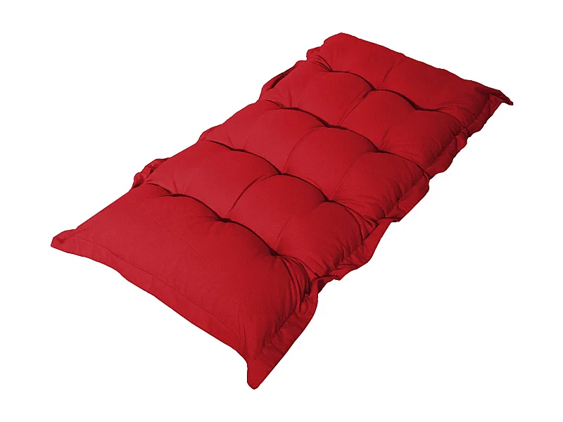 Coussin capitonné Confort Intérieur Extérieur 120x60cm - Rouge