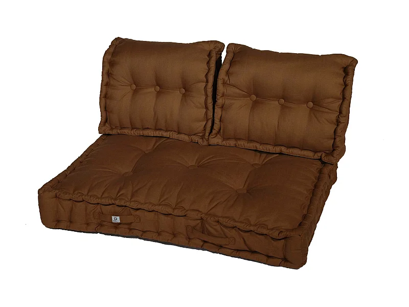 Coussins palette capitonné 120x80x20cm Rouille