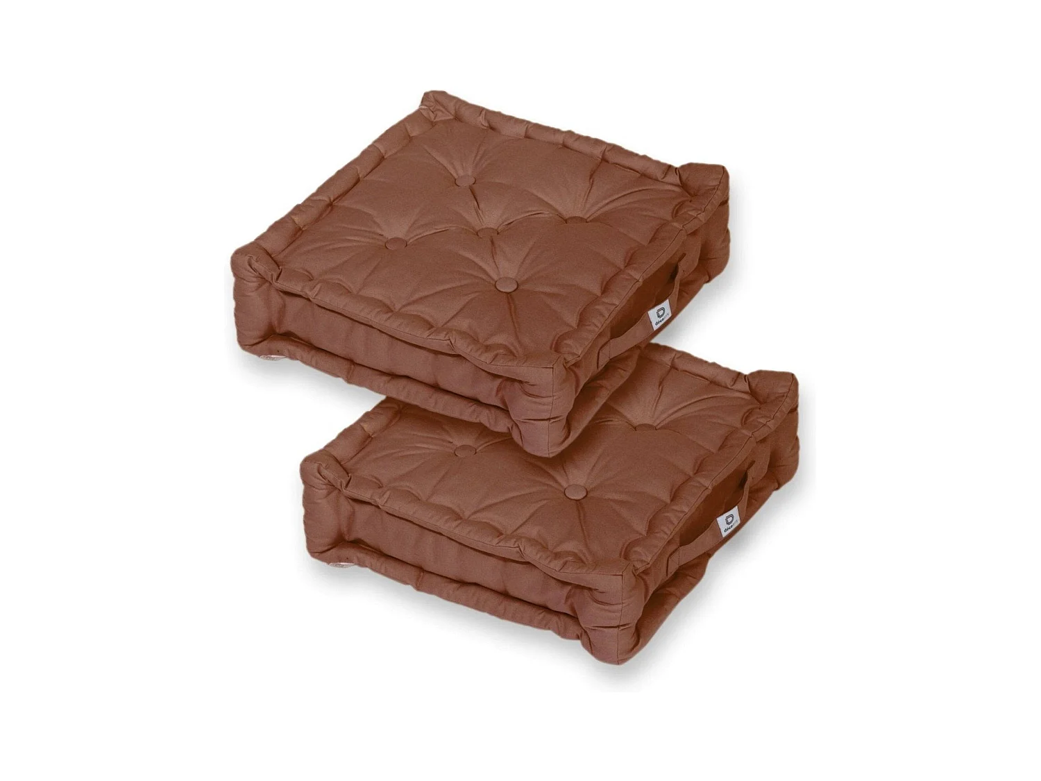 Coussin de sol lot de 2  - 50 x 50 cm Rouille