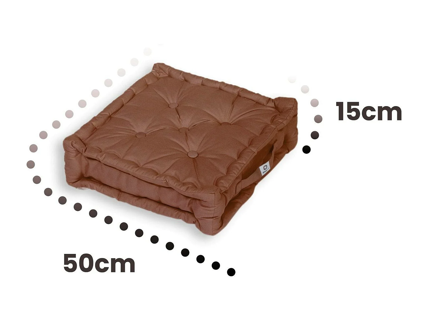 Coussin de sol lot de 2  - 50 x 50 cm Rouille