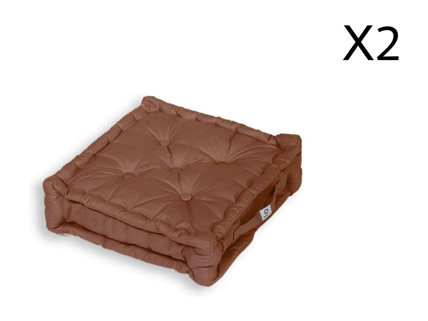 Coussin de sol lot de 2  - 50 x 50 cm Rouille