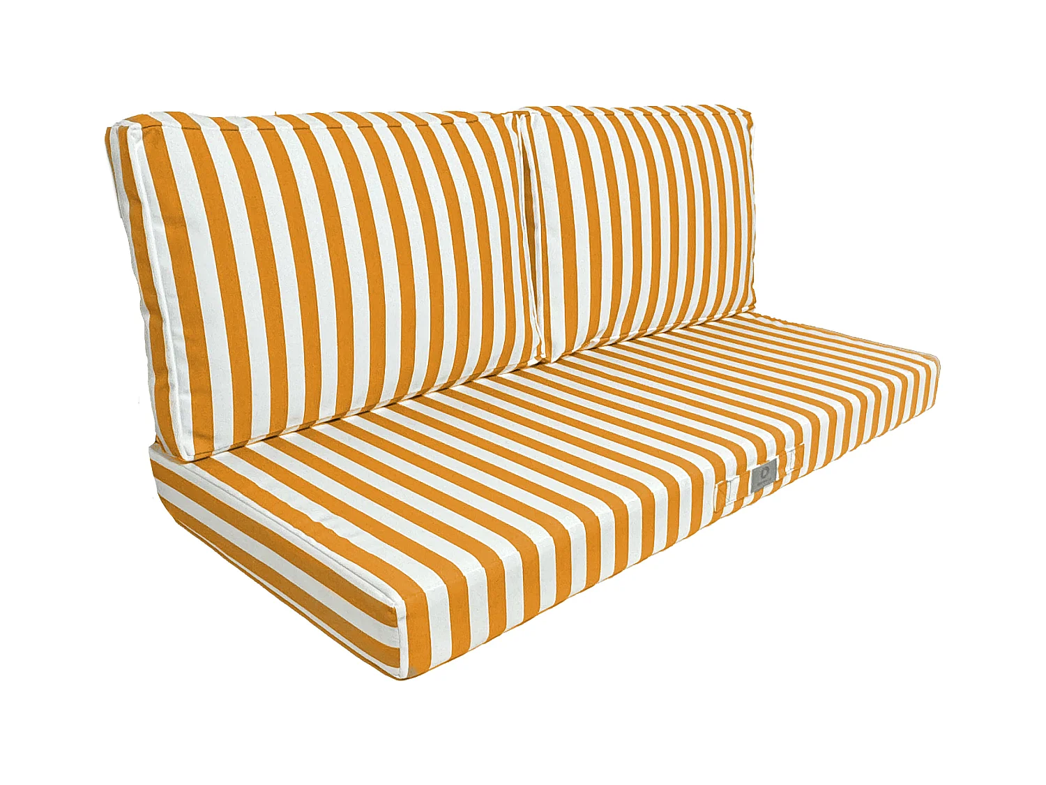 Coussins pour salon de jardin déhoussable 100x50cm - Rayure Jaunes