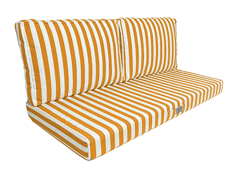 Coussins pour salon de jardin déhoussable 100x50cm Rayure jaunes