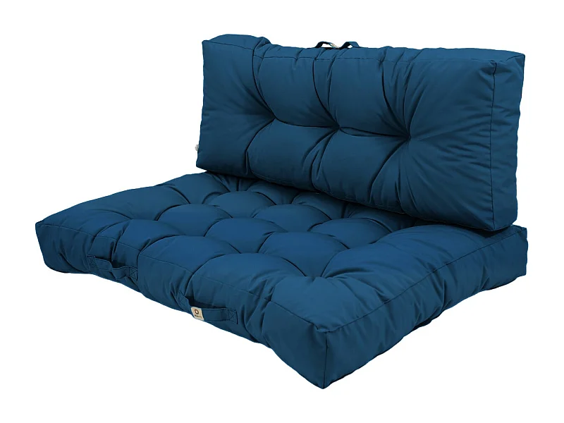 Lot coussins extérieur pour palette bleu pétrole 120x80 Imperméables Anti-UV DECOARTS