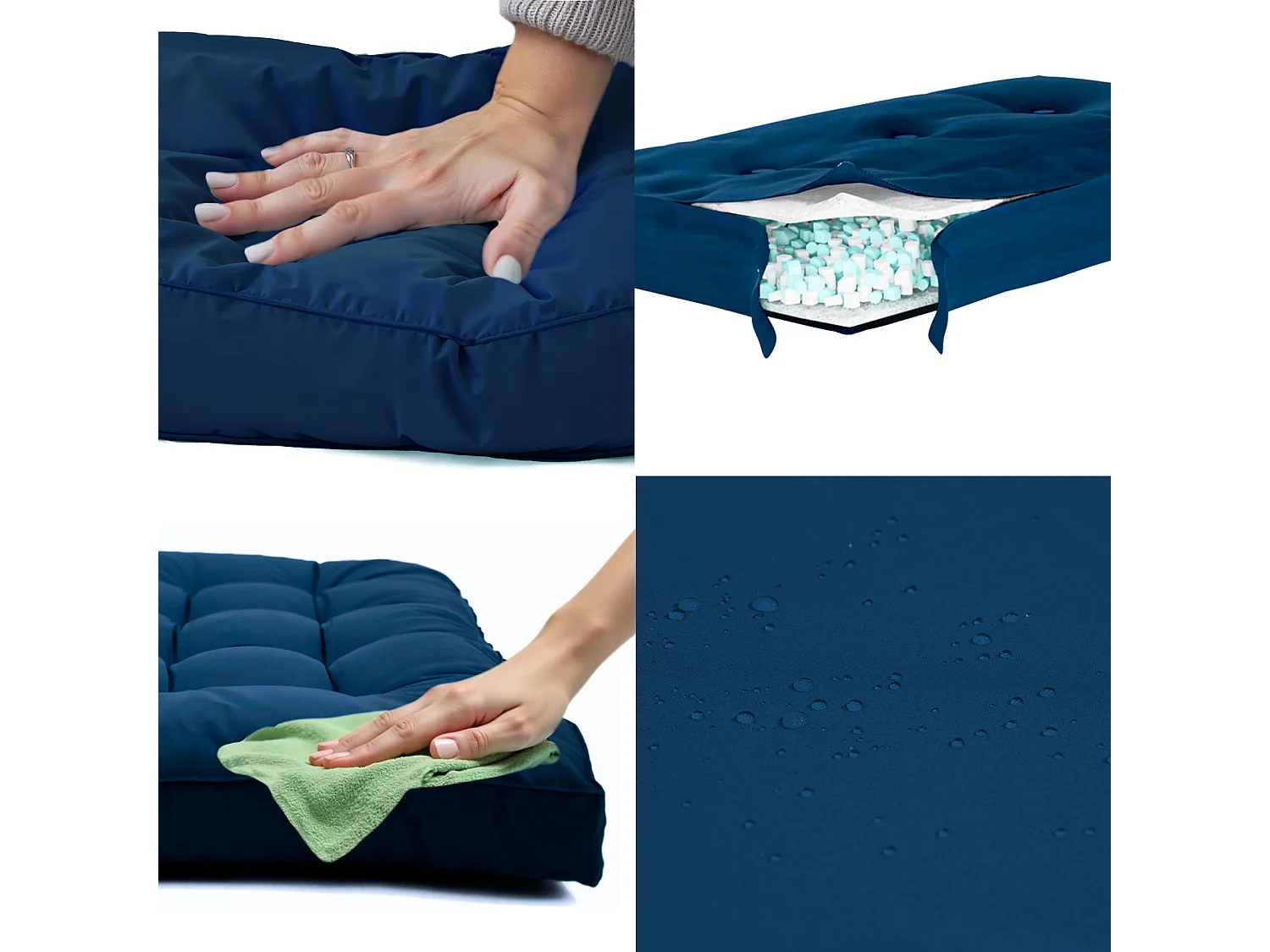 Coussins matelas pour palette 120X80X20 en polyester bleu pétrole