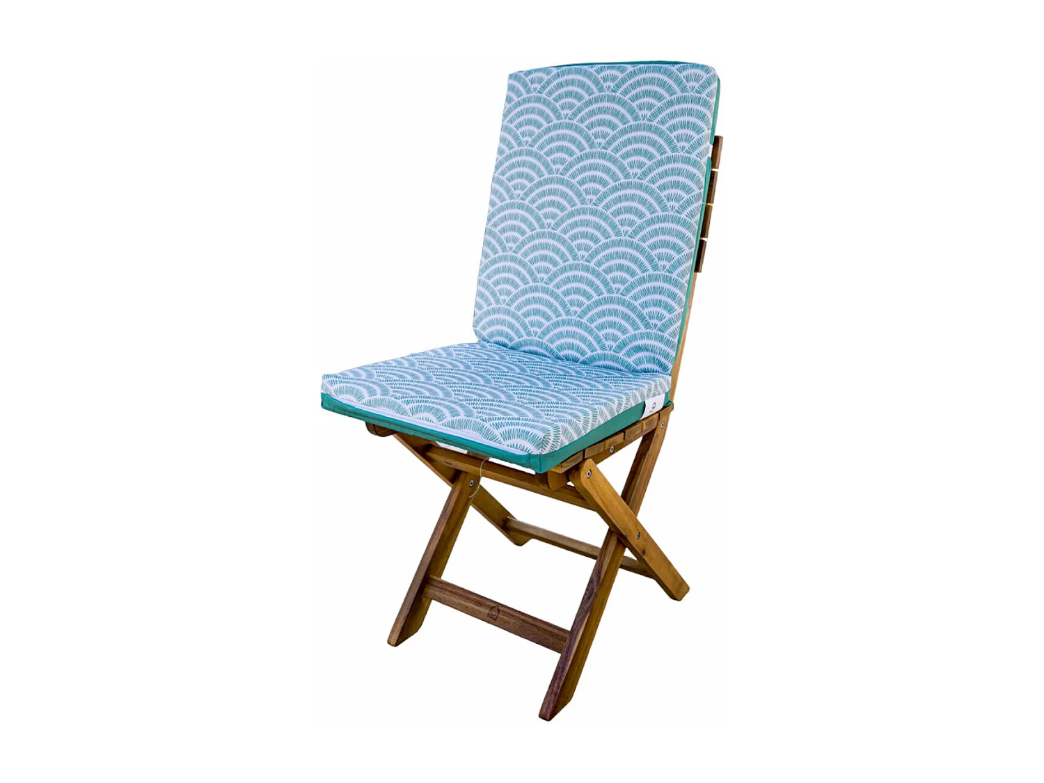 Lot de 4 Coussins pour chaises 95 x 40 cm motif Éventails Verts