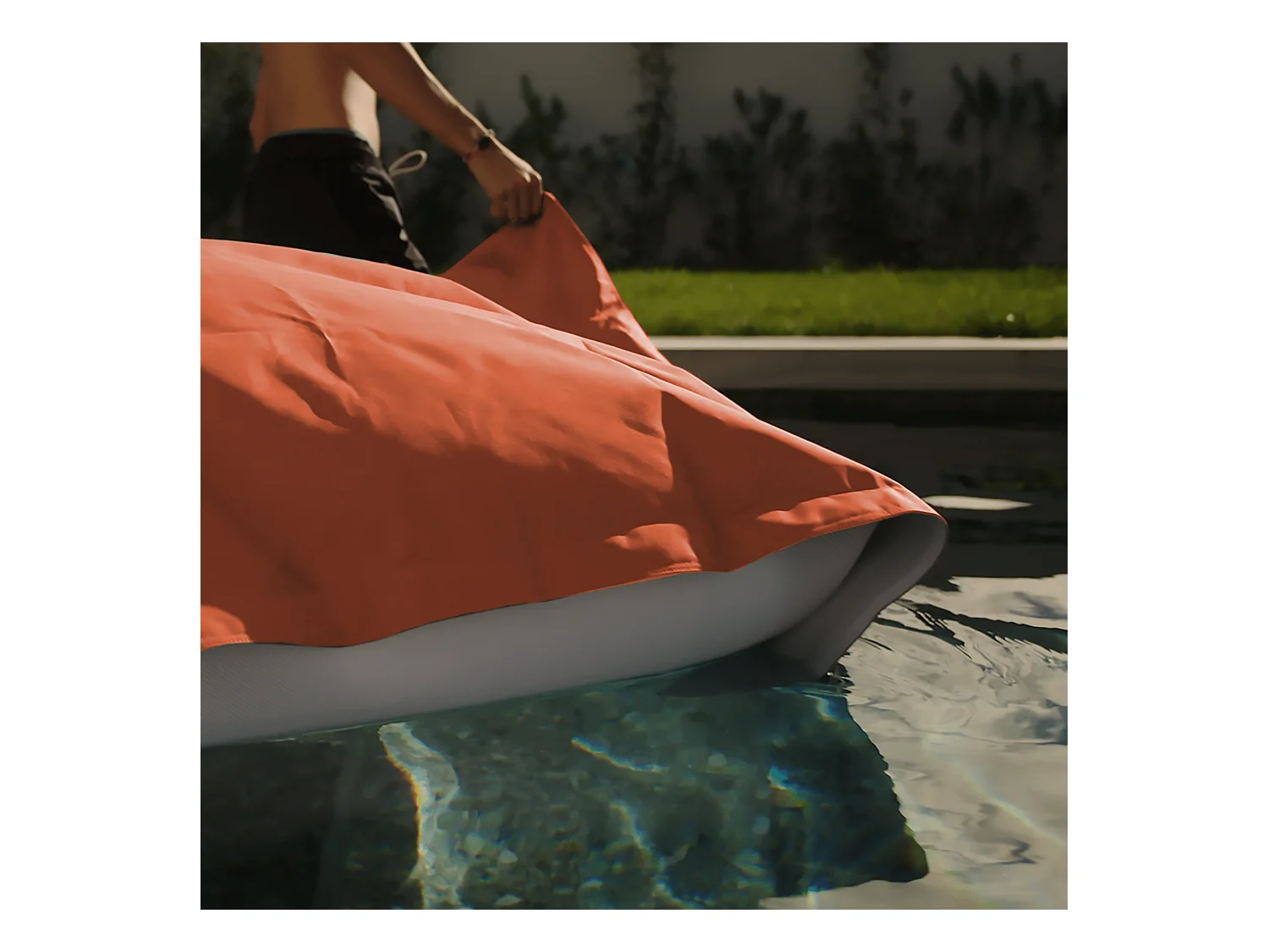 Pouf Géant XXL Déhoussable, Flottant pour Piscine, Deco Arts Terracotta