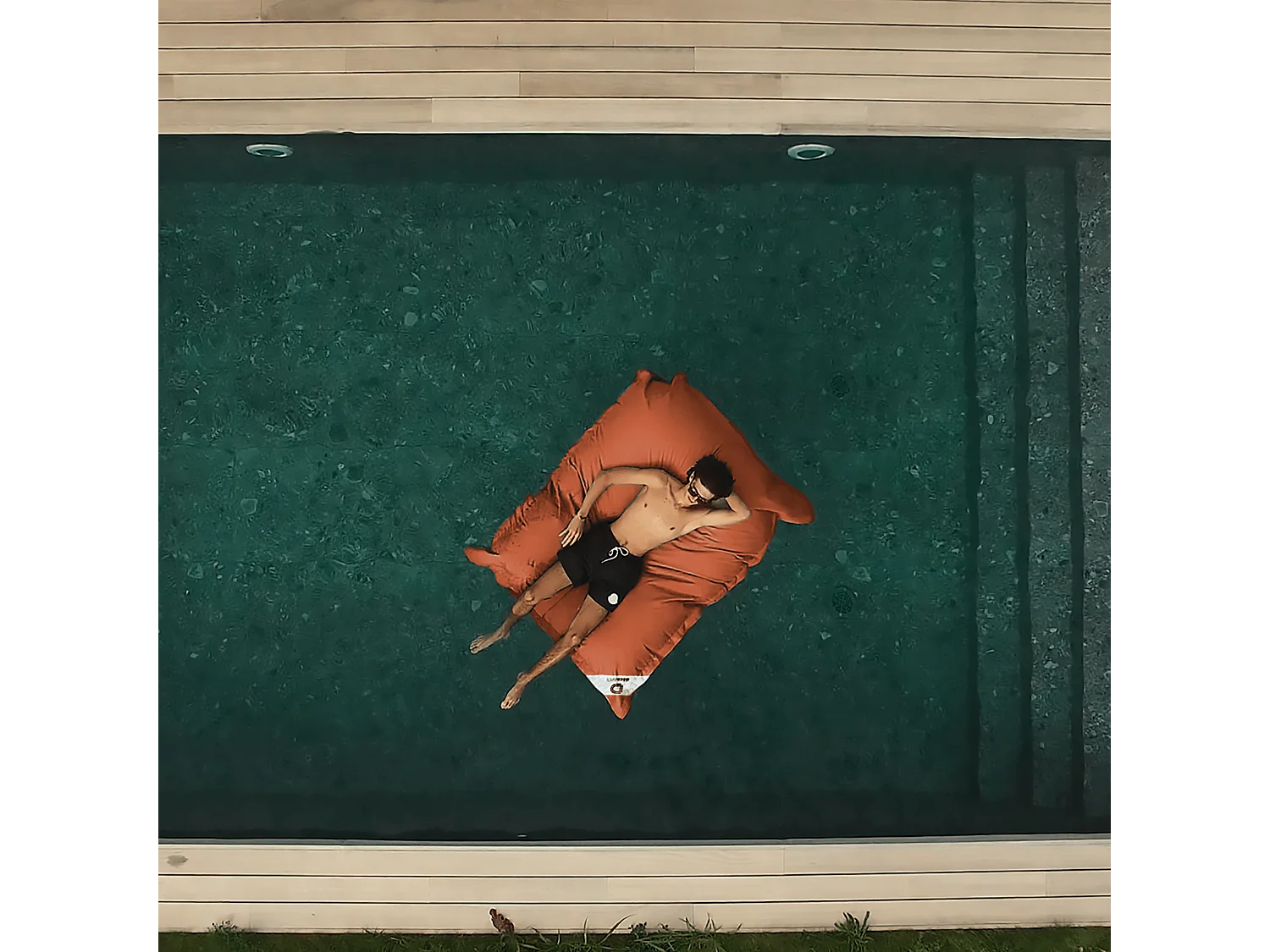 Pouf Géant XXL Déhoussable, Flottant pour Piscine,  Terracotta