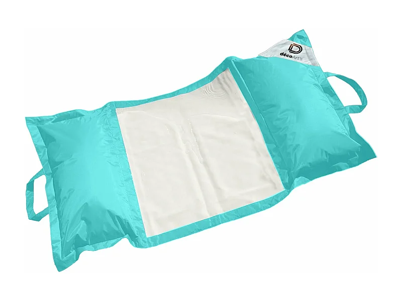 Pouf piscine en Polyester 170x90 cm Bleu caraïbes